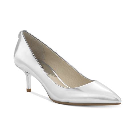 michael kors silver kitten heels